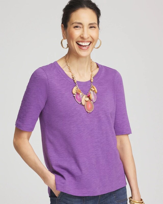 Slub Elbow-Sleeve Tee